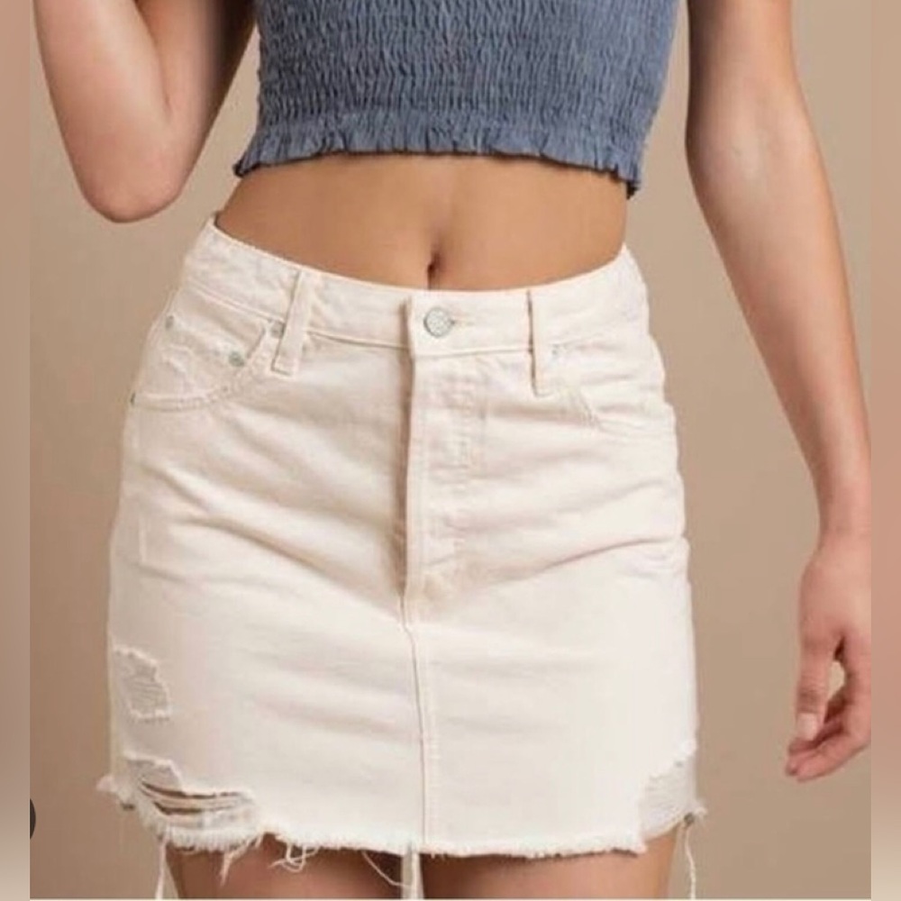 🎉HP🎉 Boyish Corey Off-White Denim Mini Skirt - 25